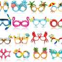 Vinsot 32 Pack Beach Pool Party Eyeglasses Decor Summer Luau Paper Glasses Bulk Hawaiian Sunglasses Frame Tropical Pool Props Photo Booth Props for Summer Beach Luau Party Favor Birthday Decor