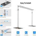 soonpho Pipe and Drape Backdrop Stand, Double Heavy Duty Backdrop Stand Adjustable Telescopic Metal Frame with Wide Flat Bases for Stability for Wedding, Photo Booth, Party & Event Decorations
