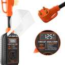 Saker 30 Amp RV Surge Protector, 10000 Joules, LED Real-time Display, RV Adapter Plug with Auto Shutoff, High/Low Voltage & Temperature Protection, IP67 Waterproof for RV Camper