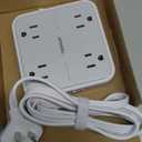 TESSAN Surge Protector Flat Extension Cord 5Ft, Flat Plug Power Strip with 4 Outlets 3 USB Ports (1 USB C), 900 Joules Protection, Multiple Wall Outlet Extender Suitable for Home Office Dorm, Grey