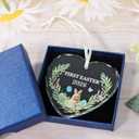 HOWAF 2026 My First Easter Ornament for Baby Boy, Heart Acrylic Keepsake with Blue Gift Box & White Ribbon, Newborn First Easter Souvenir Easter Tree Decor for Nursery