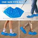 60 Pcs Shoe Covers Disposable Non Slip, 30 Pairs Plastic Shoes Protectors, Thick Boot Cover, Stretchable, One Size Fit Most, Protect Your Shoes, Floor and Carpet (60)