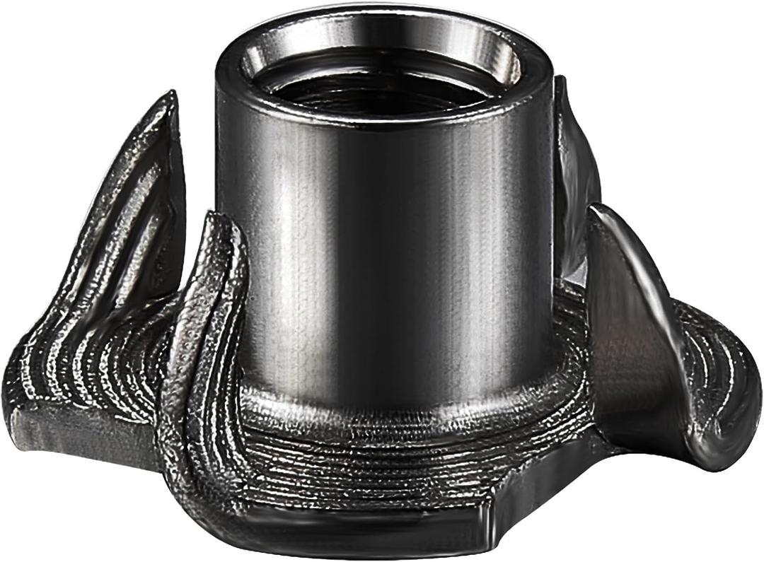 100pcs 1/4-20 T-nut Black Four-jaw - for Home, Hotel Outdoor Threaded Insertion