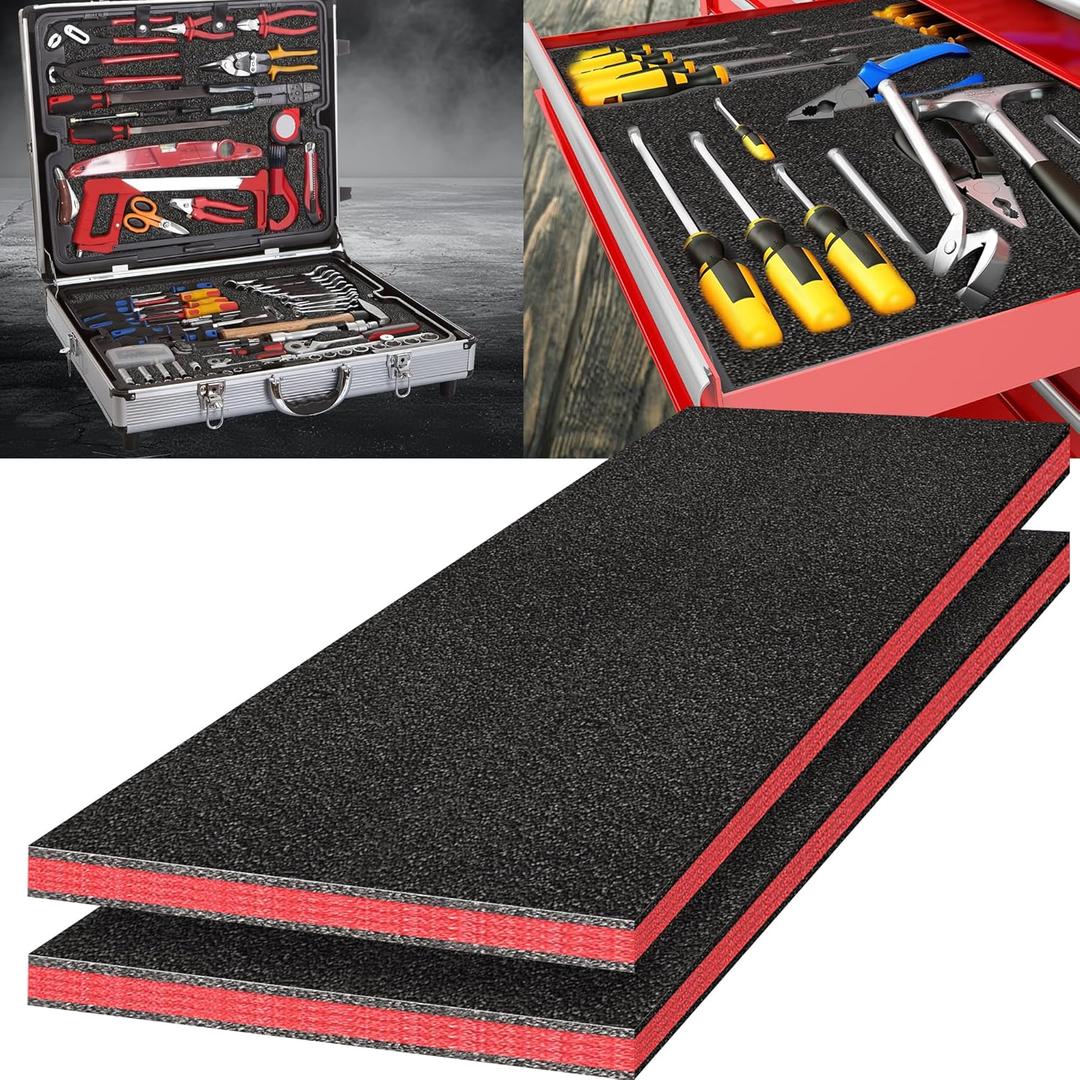 Extra Large Tool Box Foam Tool Organizer - 45x22x1in, 2PCS Customizable High Density Polyethylene Toolbox Foam Inserts for Toolbox Drawer and Storage Tool Shadow