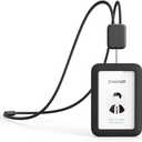 Lanyards for ID Badges Holder, SANTLET Silicone ID Badge Holder Name Card Case Protector with Retractable Cord, Safety Breakaway Buckle, 2 Card Slots for Office Staff Teachers Employees Cruising Black (Vertical)