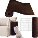 Cat Scratch Couch Furniture Protector, Adhesive Cat Scratch Pad Deterrent for Furniture, DIY Climbing Scratcher for Indoor Cats (Brown, 78.7x15.8 in)