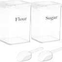 Set Of 2 Large Food Storage Jars 5L - Airtight Containers with Lids,Flour Sugar Storage Containers with Free Spoon-Kitchen Canisters for Sugar,Flour,Coffee,Pantry Organization Keeper Box