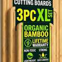 Greener Chef Luxury Wood Cutting Board 3-Piece Set with Vertical Grain Strength Technology - Extra Large Bamboo Cutting Boards for Kitchen with Deep Juice Grooves for Chopping - Lifetime Replacements