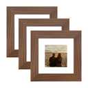 YESKAY 8.5x11 Picture Frame 3 Pack,Brown Wooden Frame with Tempered Glass,Display Pictures 6x8 with Mat or 8.5 x 11 Without Mat,8.5 by 11 Photo Frame for Wall or Tabletop