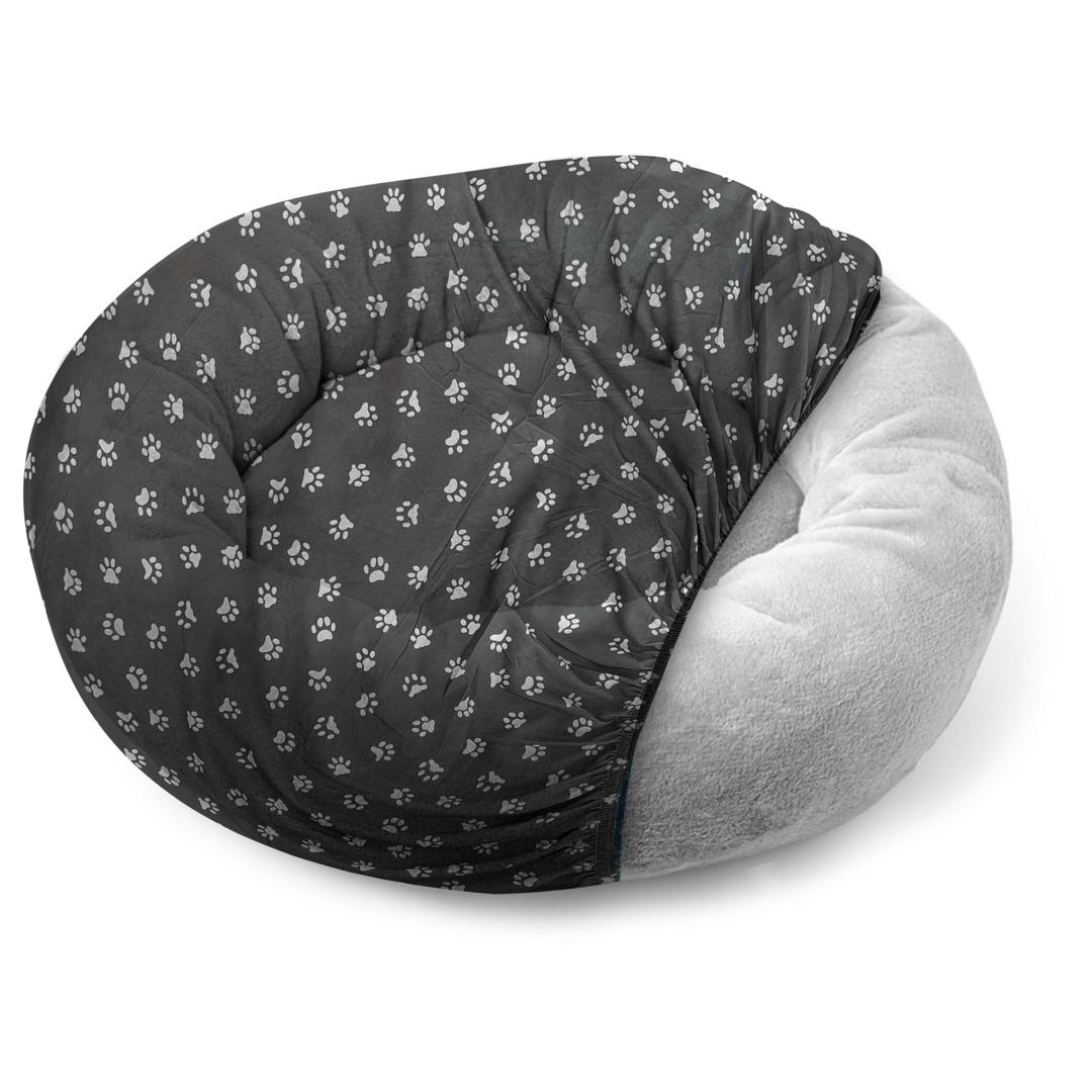 Round Dog Bed Covers Replacement Washable, Dog Bed Washable Cover, for All Shapes (Medium (Up to 36″), Paw Chic)