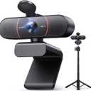 EMEET C960 4K Webcam with Tripod, 4K UHD Sony Sensor, 3 Adjustable Height Mini Tripod w/Privacy Cover, PDAF Auto Focus, Dual Noise-Cancelling Mics, Auto Light Correction, Perfect for Online Meetings