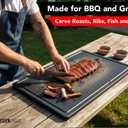 Thirteen Chefs Extra Large 30 x 18 Inch Grooved Cutting Board - Carving Meat, BBQ, Fish, Meat and Game 1/2 Inch Thick Black HDPE Plastic, 10 pounds