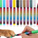 Dog Nail Polish Pens Quick Dry, 12 Colors Dog Safe Nail Polish Set Acrylic Paint Markers Beautiful Dog Nails Ideas Creative Dog Accessories Pet Care for Doggy Puppy Piggy Cats