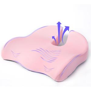 Seat Cushion for Office Chair, Large Thick Seat Cushion for Tailbone Pain Relief, Sciatica & Back Support, Memory Foam Office Chair Cushion for Long Sitting, Coccyx Cushion for Car, Wheelchair (Pink)