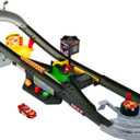 Mattel Disney Pixar Cars Track Set, Piston Cup Action Speedway Playset with 1:55 Scale Lightning McQueen Die-Cast Toy Car