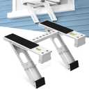 Air Conditioner Support Bracket: Heavy Duty with 2 Arms, Up to 220 lbs, Universal Window Units for 5,000 to 24,000 BTU, Anti-Slip AC Window Bracket with Level Indicator