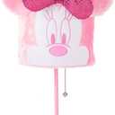 Idea Nuova Disney Minnie Mouse Table Lamp,Plush Pink Base with Decorative Shade, Kids Bedroom or Nursery Lighting, Cute Character Lamp for Girls