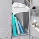 Locker Organizer Shelf Stackable Extra Locker Shelf for School Locker Organizer Storage Cabinet Accessories Suitable for School, Office, and Home use (2, White)
