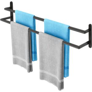32Inch Double Towel Bar, JIAPAIDUO Towel Rack for Bathroom, Stainless Steel Double Bath Towel Bar, Wall Mounted Towel Holder, Matte Black