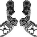 Motorcycle Highway Foot Pegs, FootPeg Pedals, 1.25 inch Highway Bar Footpegs Fit for Harley Touring Honda Kawasaki Suzuki Yamaha (Large Black)