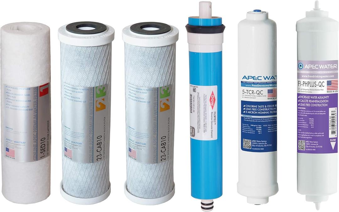 APEC 90 GPD Complete Replacement Filter Set for Ultimate Series Alkaline Reverse Osmosis Water Systems (Filter-MAX-PH)