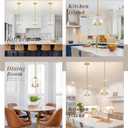 10" Gold Pendant Lights 2 Pack Glass Globe Pendant Light Fixture Bedroom Mid Century Modern Pendant Lighting Brass Pendant Light for Kitchen Island Bedroom Living Room (Bulb Incl.)