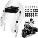 Detachable Wave Wind Splitter Vented Windshield Windscreen
Compatible with Harley Davidson Touring Road King FLHR FLHRC/I FLHRXS 1994-2026 Transparent Chrome Bracket