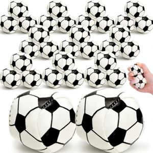 30 Pack Juggling Balls, 2" Plastic Juggling Bean Bags, Mini Juggle Balls, Soft Hand Catch Ball, Contact Juggling Ball for Beginners and Professionals, Soccer Design, Black & White