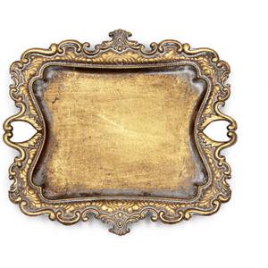 Vintage Small Gold Ring Dish, Birthday & Wedding Gifts for Women Wedding Ring Tray - 5.3 x 4.5 inches