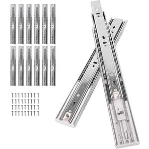 Soft Close Drawer Slides,Drawer Slides 24 inch,6 Pairs Cabinet Drawer Slides,Full Extension Ball Bearing Drawer Slides Hardware 3-Section, Less Noise,100 LB Capacity