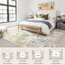 UERMEI 7x9 Area Rug Living Room Rugs - Washable Neutral Modern Abstract Soft Thin Large Rug Indoor Floor No Slip Rug Carpet for Bedroom Under Dining Table Home Office Decor - Golden Grey
