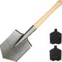 MASTIFF GEARS Battle Wolf Military-Grade Survival Shovel - Heavy Duty Carbon Steel w/Hardwood Handle | All-Weather for Camping, Hiking, Off-Road, Emergency | Digs Dirt/Sand/Snow/Mud (Battle Wolf)