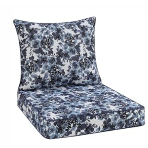 Favoyard Outdoor Seat Cushion 19 x 19 x 3 in Waterproof Pattern Fade Resistant Cover Removable Patio Furniture Cushions Deep Seat & Back Cushion Set with Adjustable Straps for Patio Chair Sofa Couch