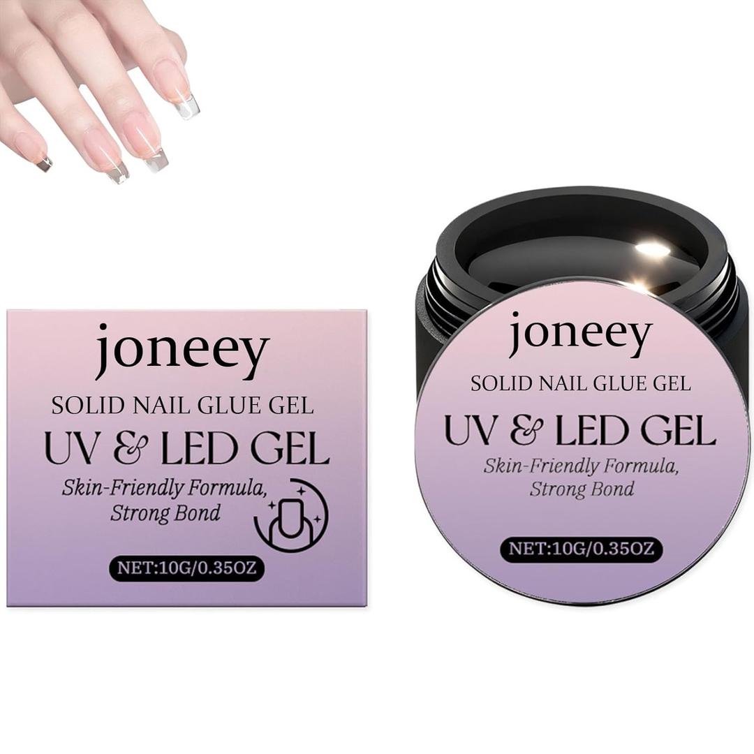 Press on Nails,Solid Nail Glue Gel,10g False Nails Gel Glue,Long-Lasting Strong Adhesion, Need UV Light Cured