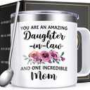 Lifecapido Daughter in Law Gifts from Mother in Law, 14oz Insulated Coffee Mug, Birthday Christmas Mothers Day Gifts for Daughter in Law, Cream