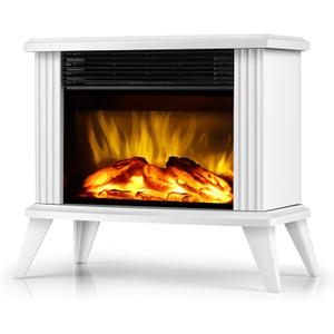 DONYER POWER Electric Mini Fireplace Heater, 1500W, 14.5" Fake Fireplace, Indoor Use, White, Quartz, Freestanding, Modern Style, Multimode Switches, Overheating Protection, Easy Operation