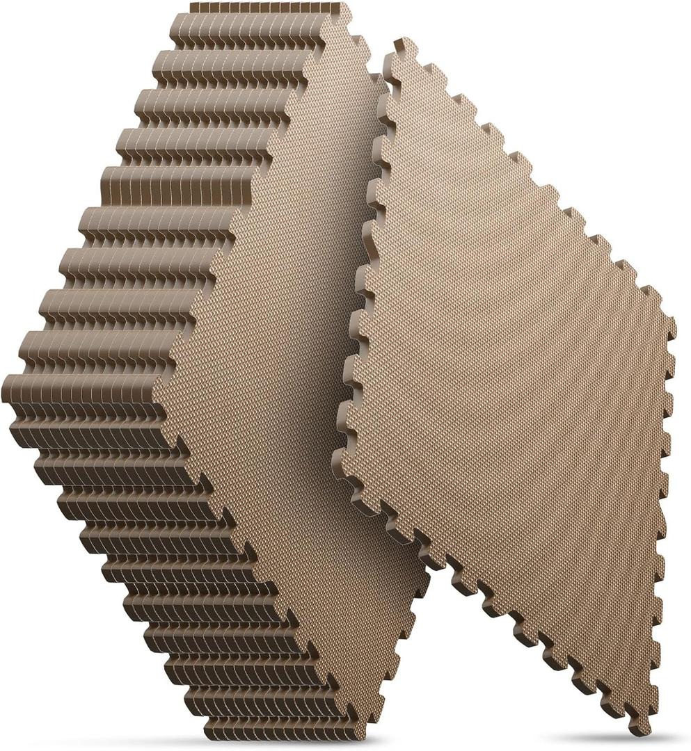 Home Gym Mat, Puzzle Exercise Mat, EVA Interlocking Foam Floor Tiles for Home Workout Equipment and Kids' Play Areas - Blue, 24 in x 24 in x  in - (Brown, 16 Pack(64 SQ FT))