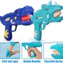Unanscre 2 Pack Dinosaur Water Blaster Soaker Gun for Kids, Dino Pump Action Outdoor Squirt Gun, Long-Range Shooting Water Squirters Toys for Pool/Beach/Yard/Party Play