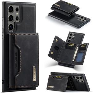 SZHAIYU 2 in 1 Detachable Leather Phone Cases for Samsung Galaxy S24 Ultra 5G Case Wallet with Card Holder Men 6.8'' (Black, S24 Ultra)