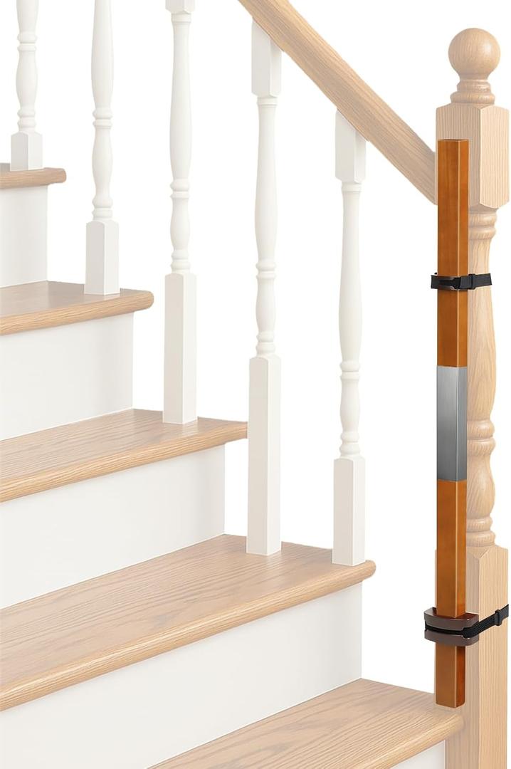 2 Pcs No Hole Stairway Baby Gate Adapter - Fits Round & Square Banisters, Compatible with Most Hardware and Pressure Mount Baby Gates Up to 37 inches Tall