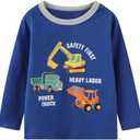 Toddler Boy Long Sleeve Shirts Kids Cotton Fall Top Crewneck Clothes 2-7 Years