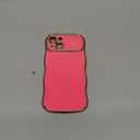 BENTOBEN for iPhone 14 Case, Cute Curly Wave Frame Heart Pattern, Slim Thin Luxury Plating Wavy Edge Full Camera Protection Shockproof Bumper Women Girls Phone Cover for iPhone 14 6.1" 2022, Hot Pink