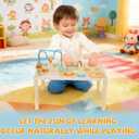 Wooden Activity Table for Toddlers 8-in-1 Multi-Color Montessori Activity Center&Baby Activity Cube with Bead Maze, Shape Sorter, Gears, Math & Clock Toys,Educational Gift for 1 Year Old Boys Girls
