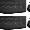 Wireless Keyboard and Mouse Combo 2 Pack - Full-Sized Ergonomic Keyboard with Wrist Rest, Phone Holder, Sleep Mode, Silent 2.4GHz Cordless Keyboard Mouse Combo for Computer, Laptop, PC, Mac, Windows