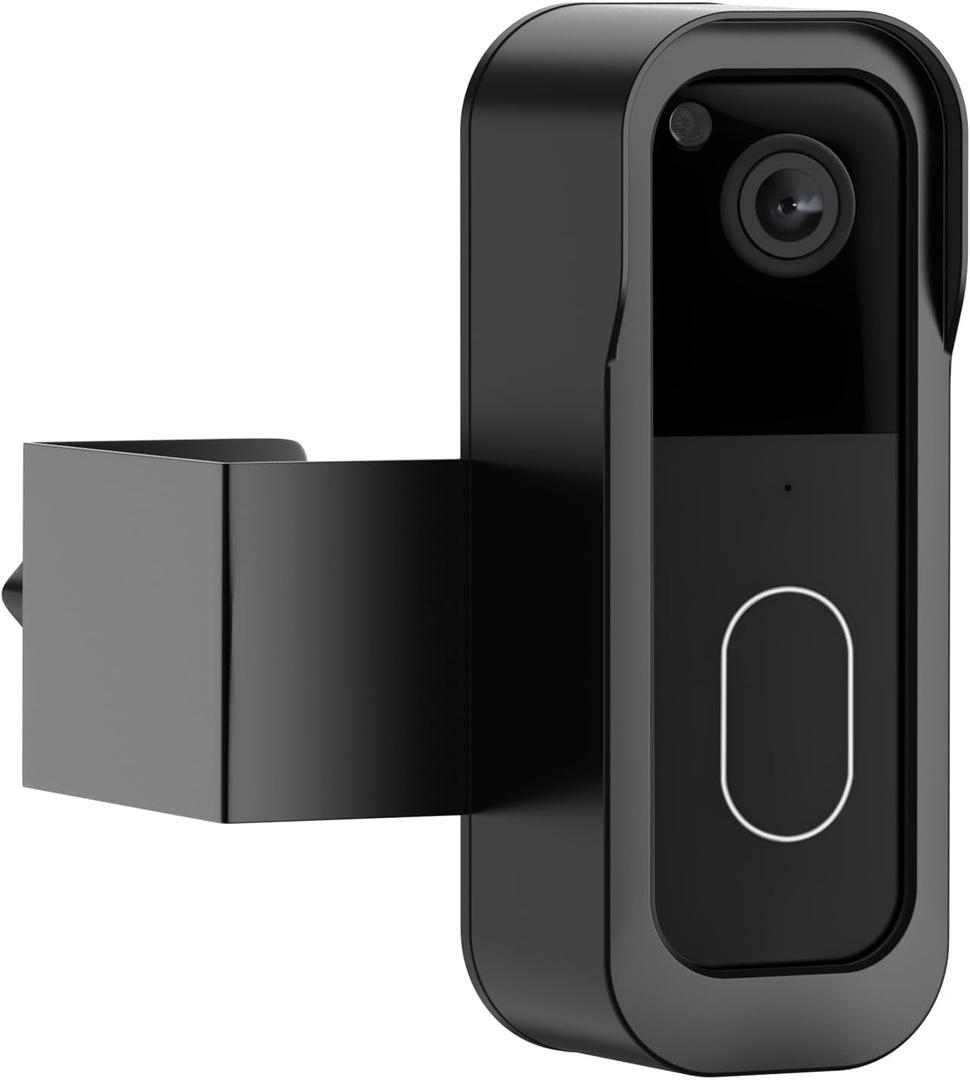 Blink Doorbell Mount No Drill, Anti-Theft Blink Doorbell Camera Mount with Rain Cover Fit for Blink Video Doorbell 1st & 2nd Gen, Camera Doorbell Mount No Block Sensor & Night Vision (Black)