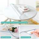 60 Inch Round Clear Plastic Dining Room Tablecloth Protector Vinyl PVC Furniture Table Protector Cover 1.5mm Thick Water Heat Resistant Office Desk Top Cover Coffee Dinner Bar Table Pad
