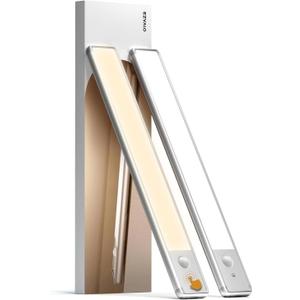 EZVALO 11.8-inch Under Cabinet Lighting, 3 Color Temperatures, Rechargeable Motion Sensor Light Indoor, LED Magnetic Lights with Dimmable for Kitchen, Stairs, Pantry, Closet (Silver)