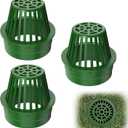 4 Inch Atrium Drain Grate, Outdoor Drain Cover for 4 in. Sewer and Drain Pipe Fittings, Raised Yard Drain Grate for Lawn, Landscape Bed, Patio Drainage, 3PC