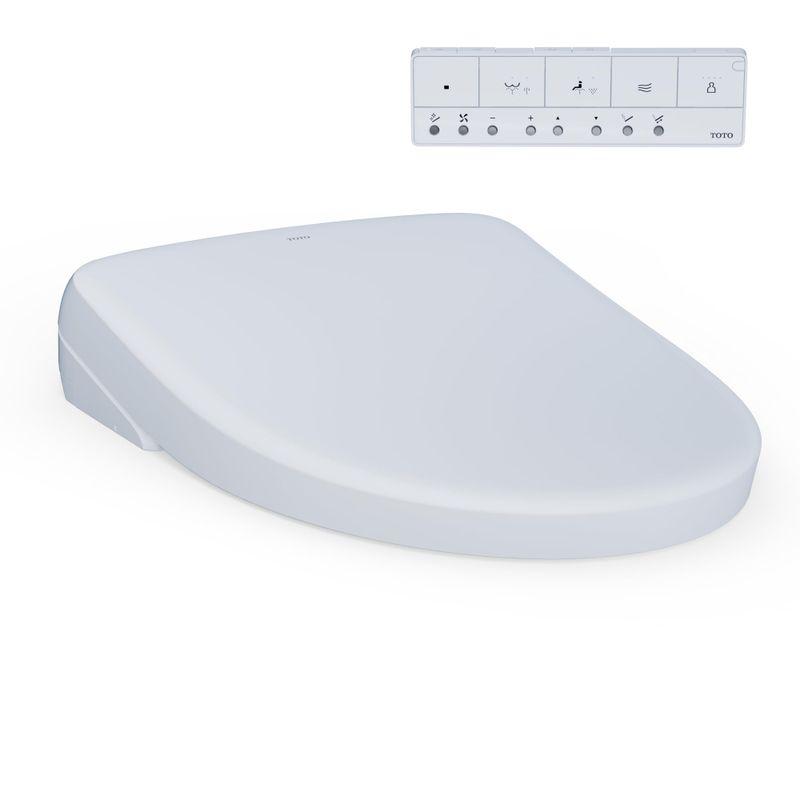 TOTO® WASHLET®+ S7A Electronic Bidet Toilet Seat with EWATER+® Bowl and Wand Cleaning, Auto Open and Close Contemporary Lid, Elongated, Cotton White - SW4736AT40#01