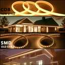 BENLUN AC 110V COB LED Strip Lights Outdoor Waterproof 65.6ft, 2700K Warm White Super Bright 200W CRI 90+ LED Rope Light, IP65 Flexible Cuttable, for Bedroom Garden Commercial House